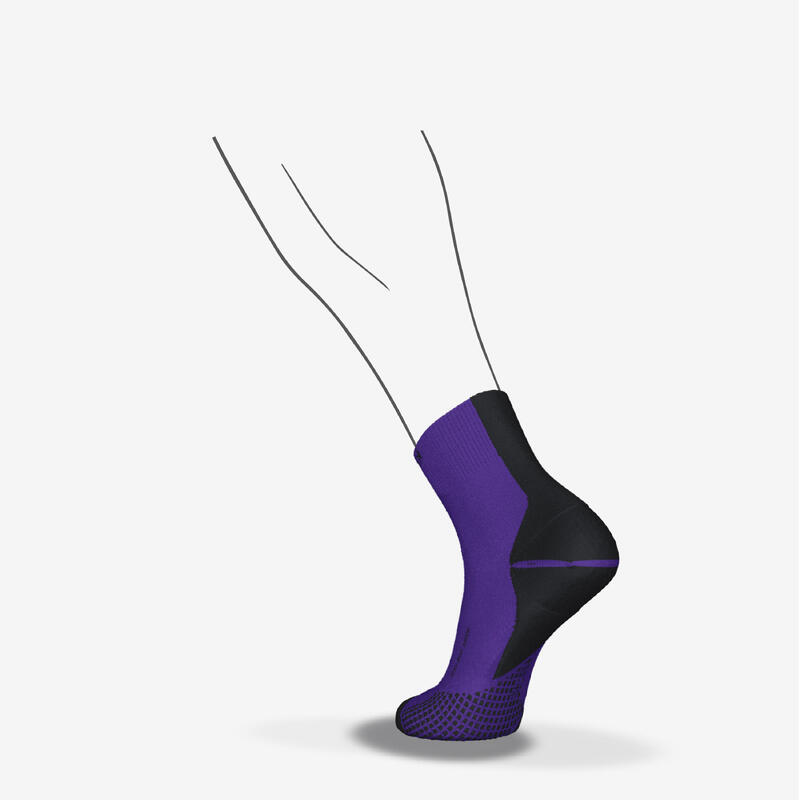 Chaussettes de running KIPRUN run900 épaisses mid violettes