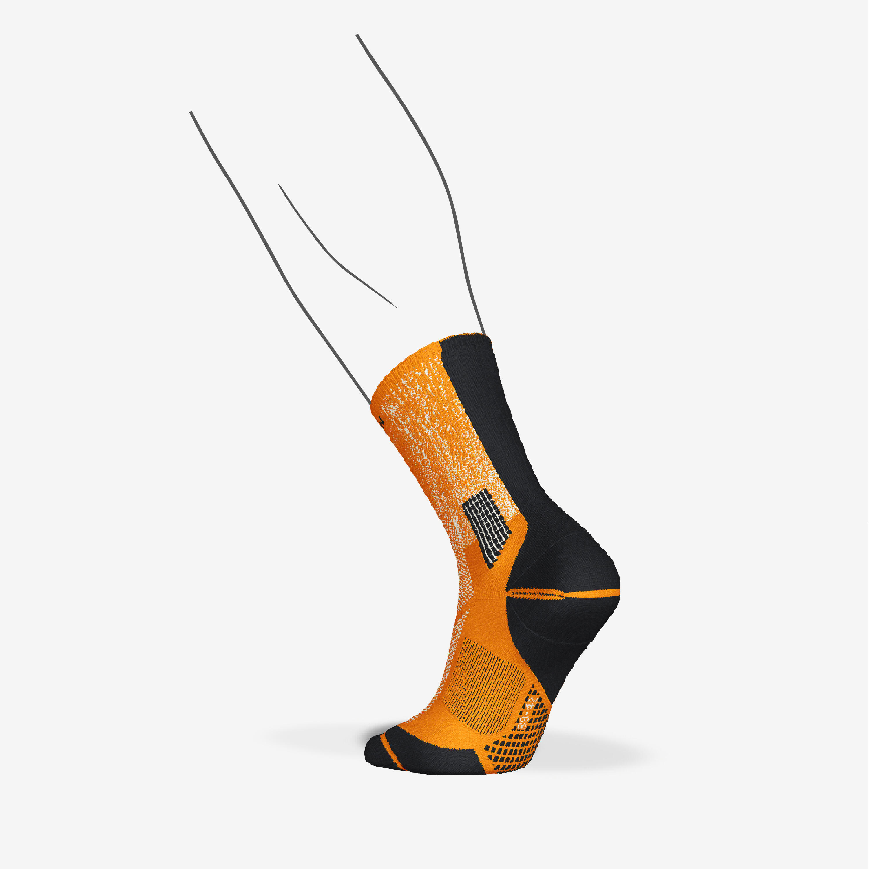Laufsocken Mid dick - Run 900 orange/Graphik 2/7