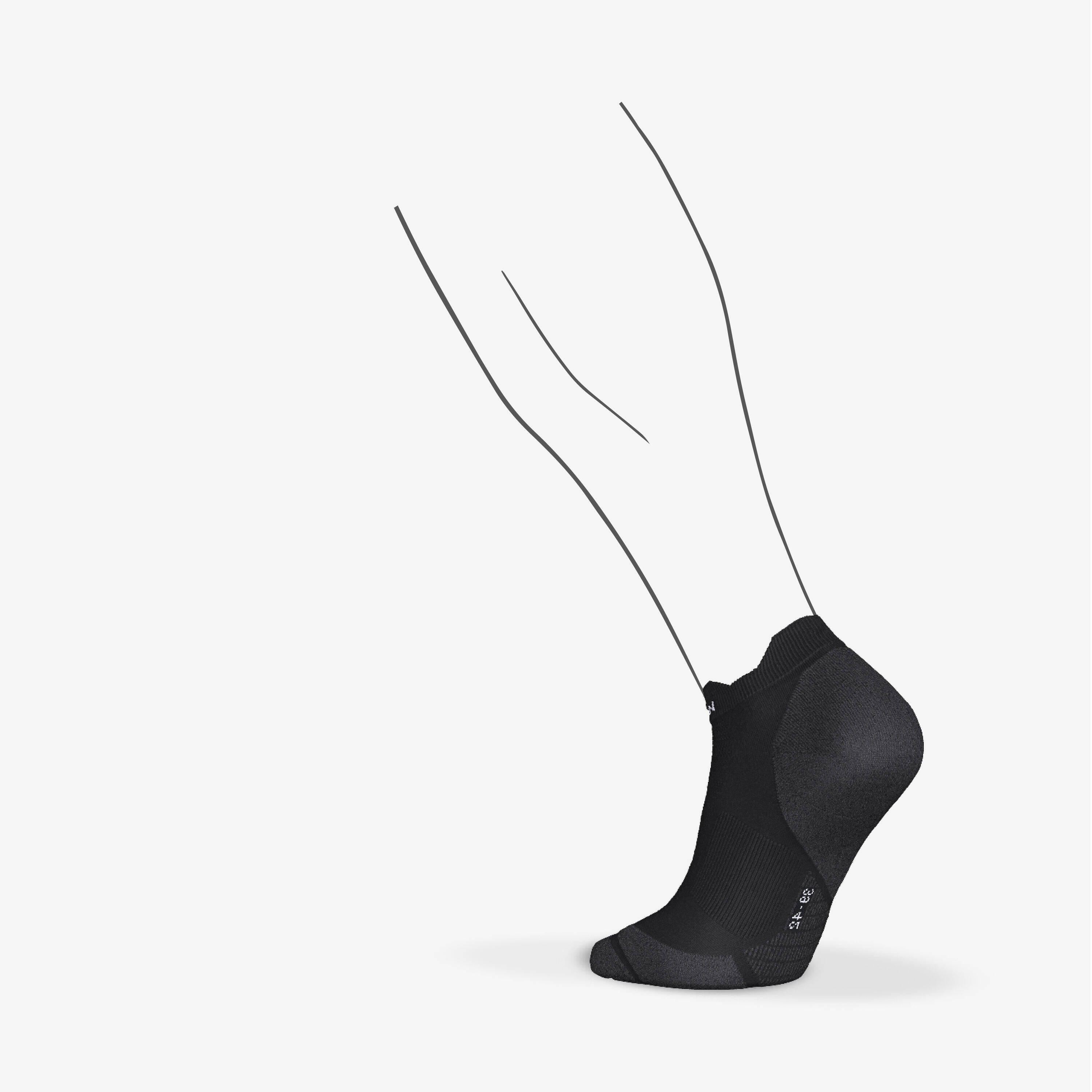 KIPRUN run900 thin invisible running socks -black -  2