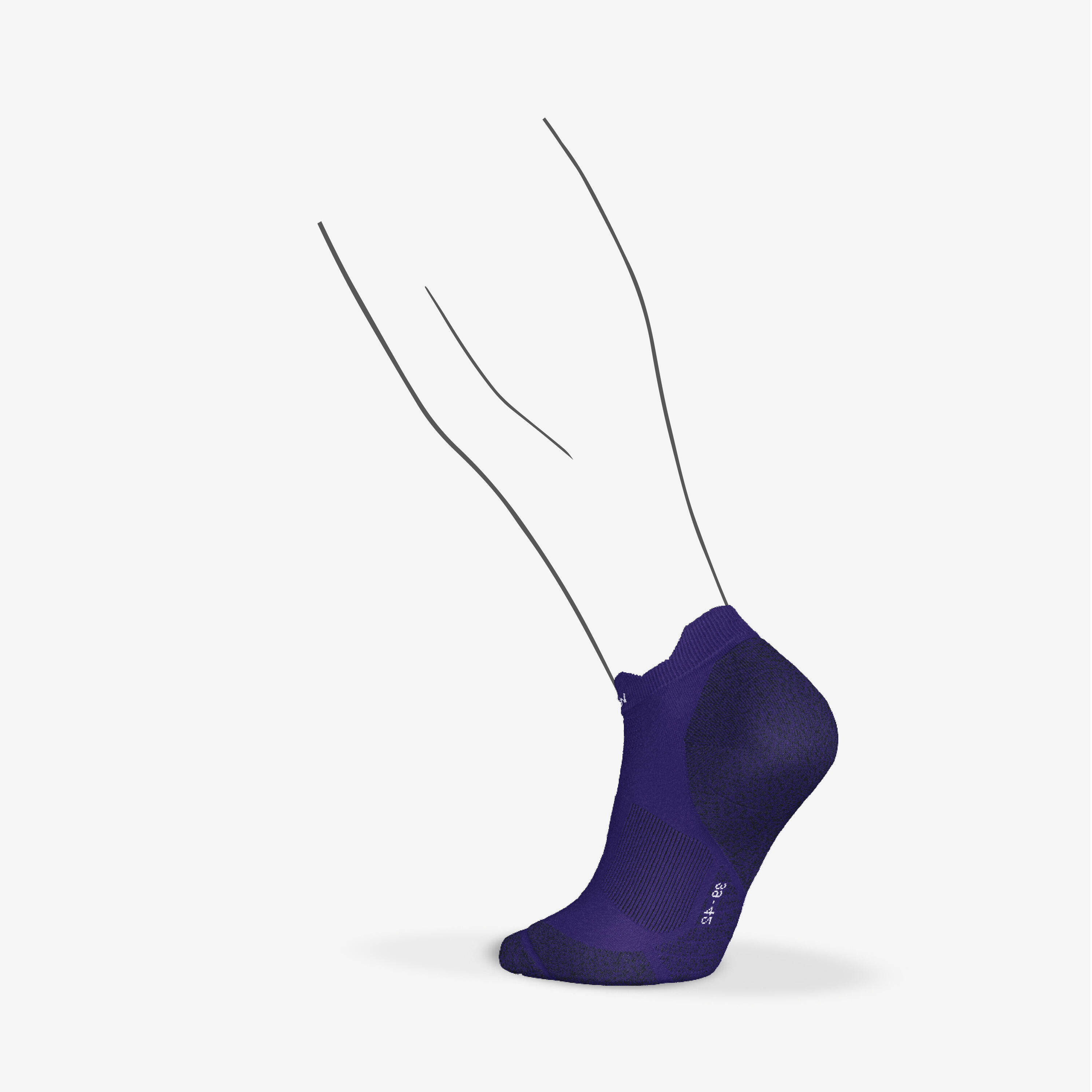 Seamless Thin Invisible Running Socks Run 900 - Electric Purple -  2