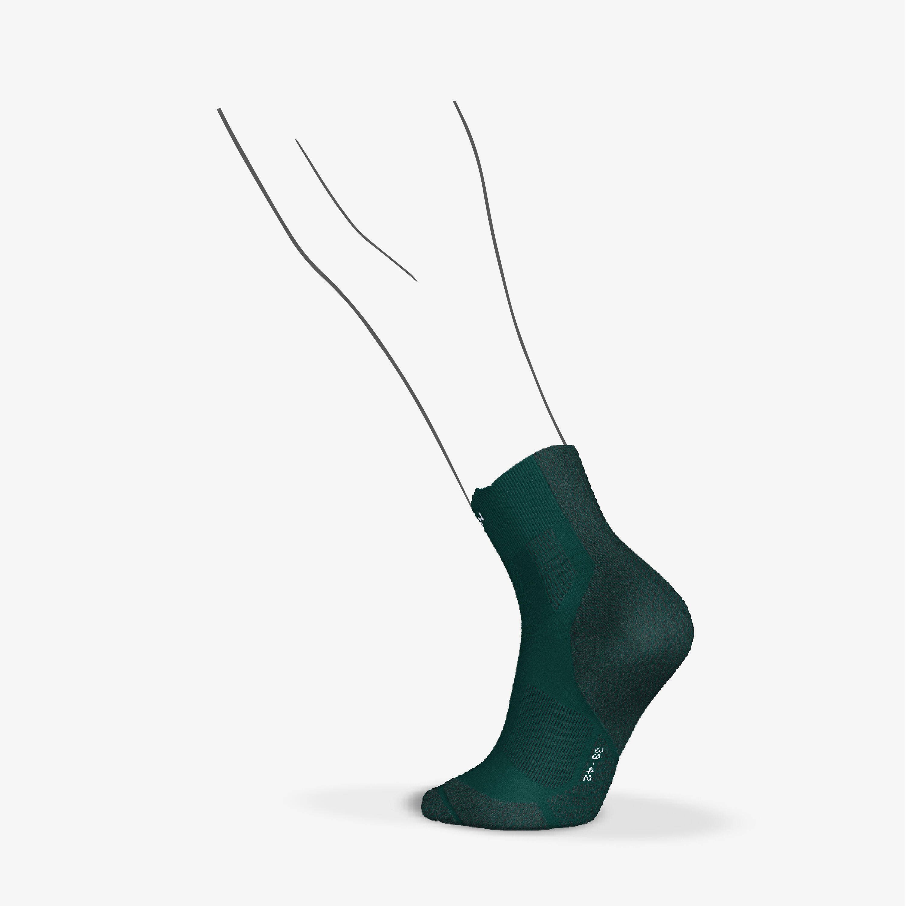 Seamless Mid Fine Running Socks Run 900 - Cypress Green -  4