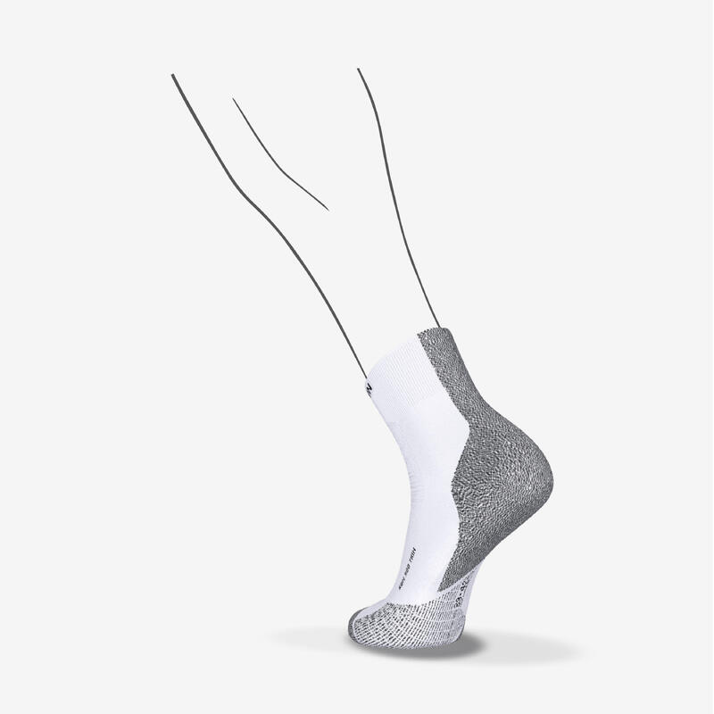 Chaussettes de running KIPRUN run900 fines mid blanches