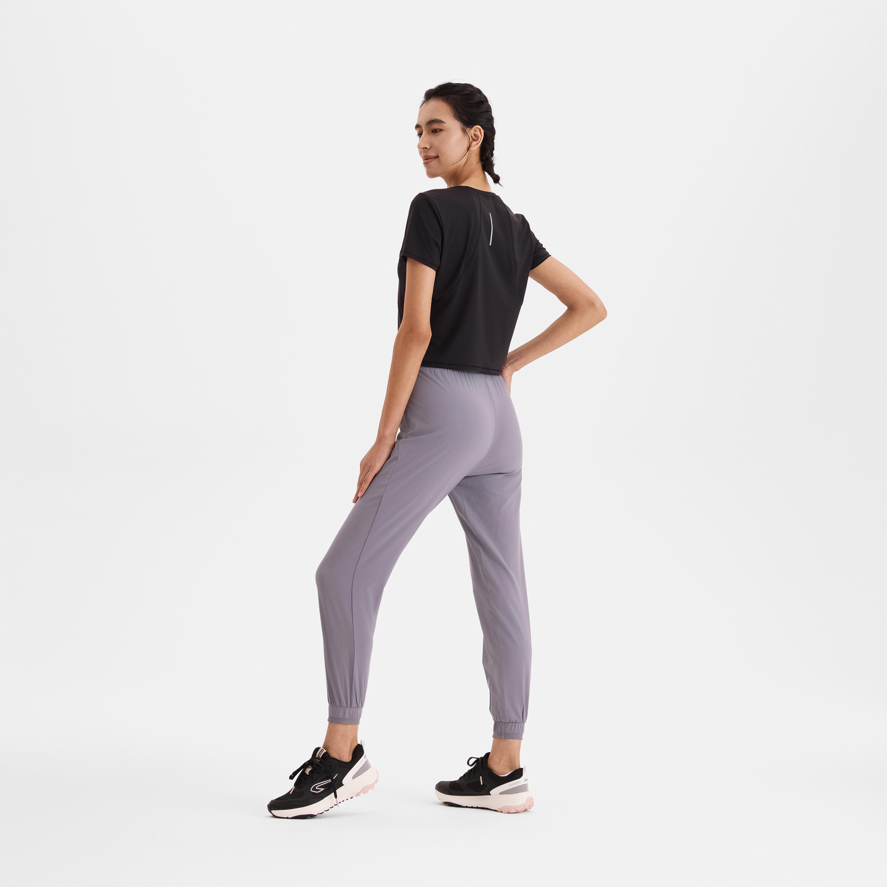 Onグレー ランニングパンツ　レディースM KIPRUN (キプラン) ランニング レディース ロングパンツ RUN DRY CN