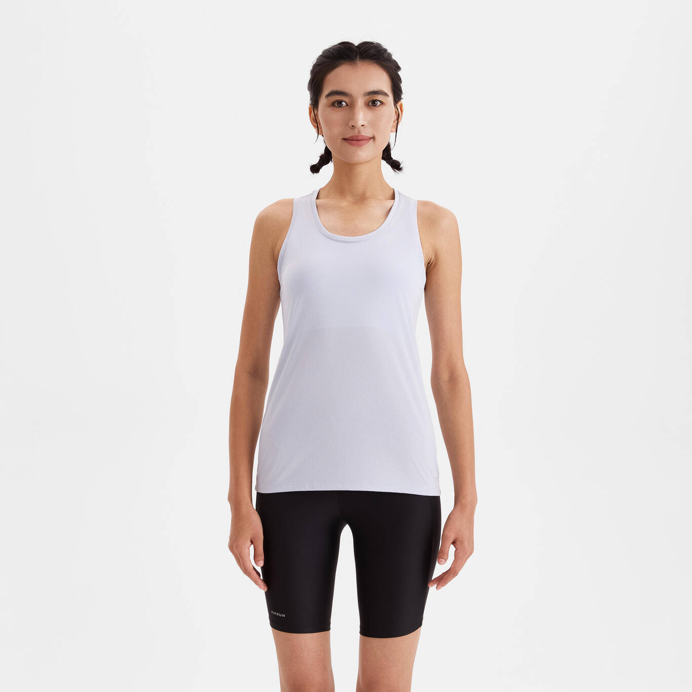 Women's Breathable Running Tank Top Kiprun Run 100- misty blue