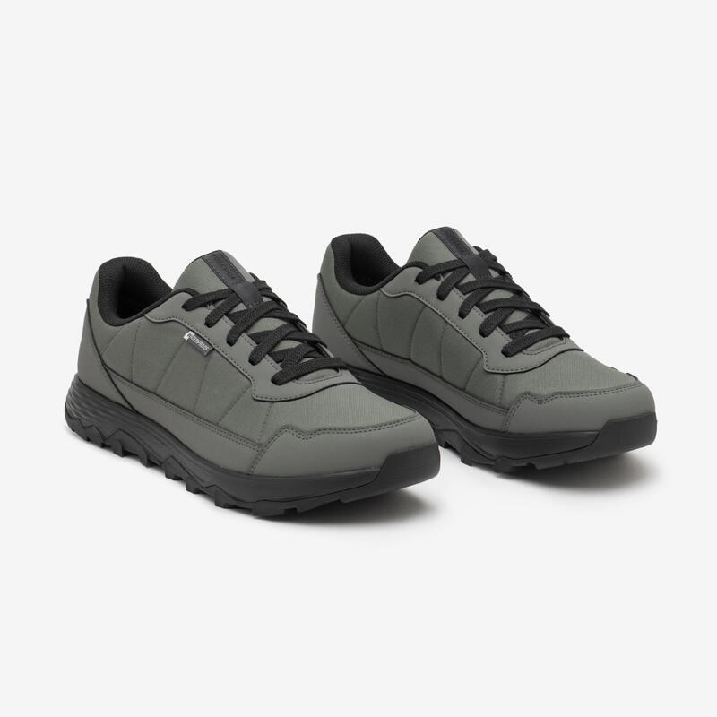 Zapatillas de senderismo caña baja impermeables hombre, NH100 gris claro 