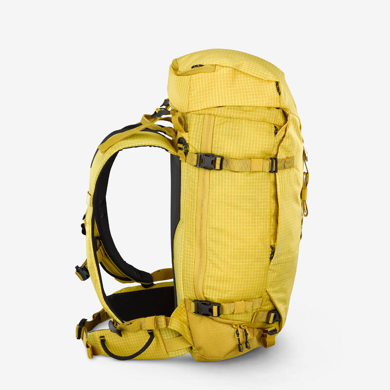 Sac à dos d'alpinisme polyvalent et modulable, Alpinism 33 jaune