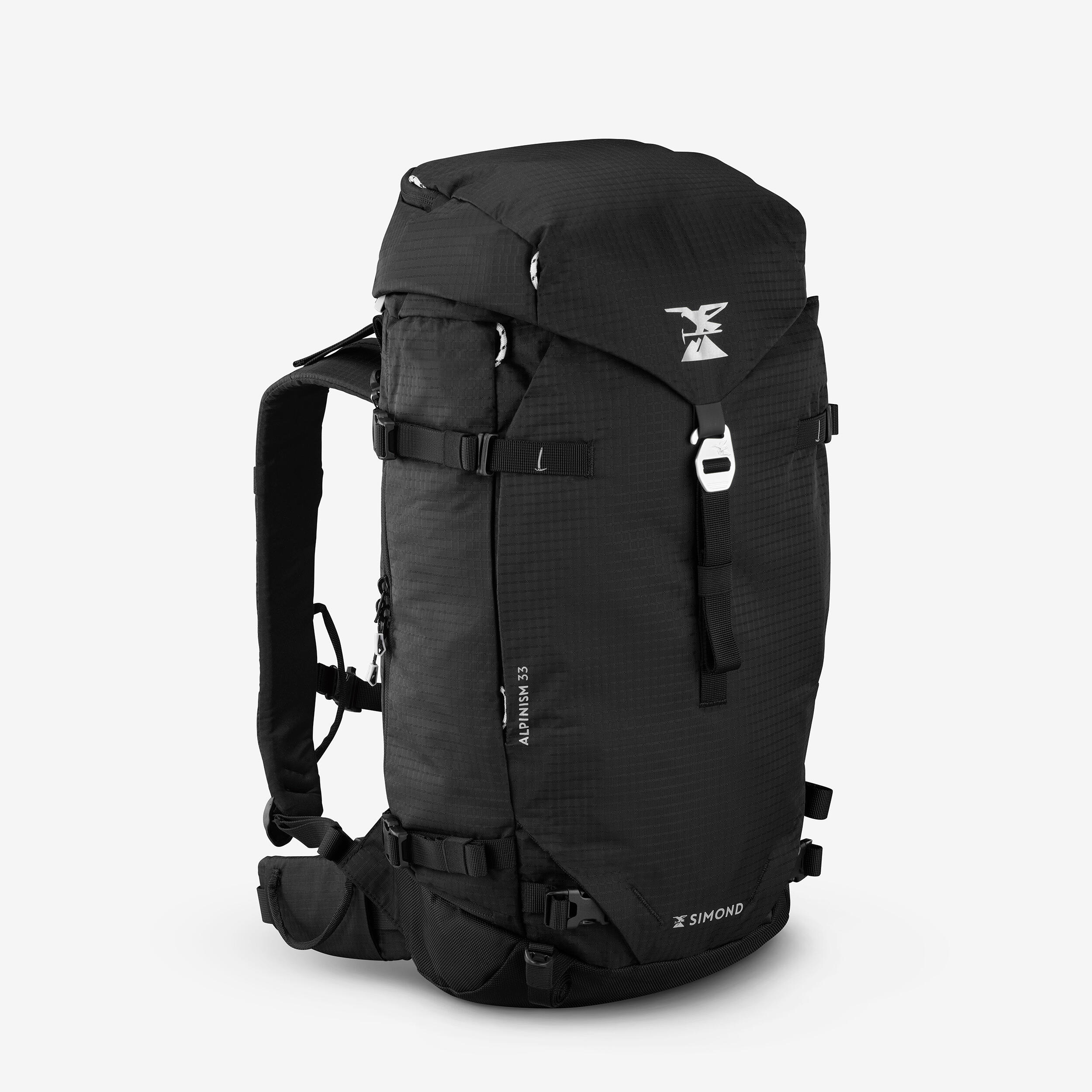 Mochila de alpinismo versátil e modulável, alpinism 33 preto