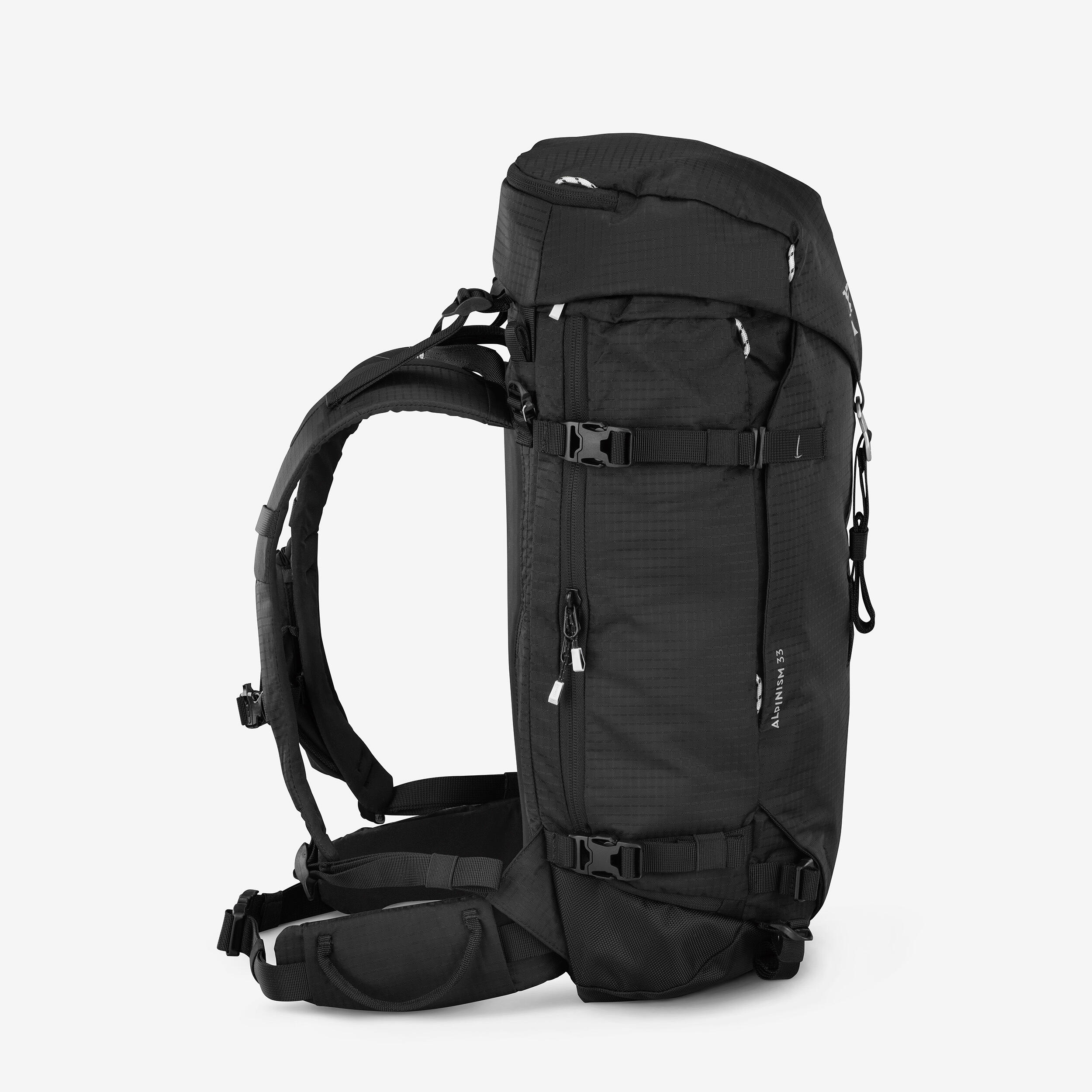 Versatile and modular mountaineering backpack, Alpinism 33 Black - SIMOND