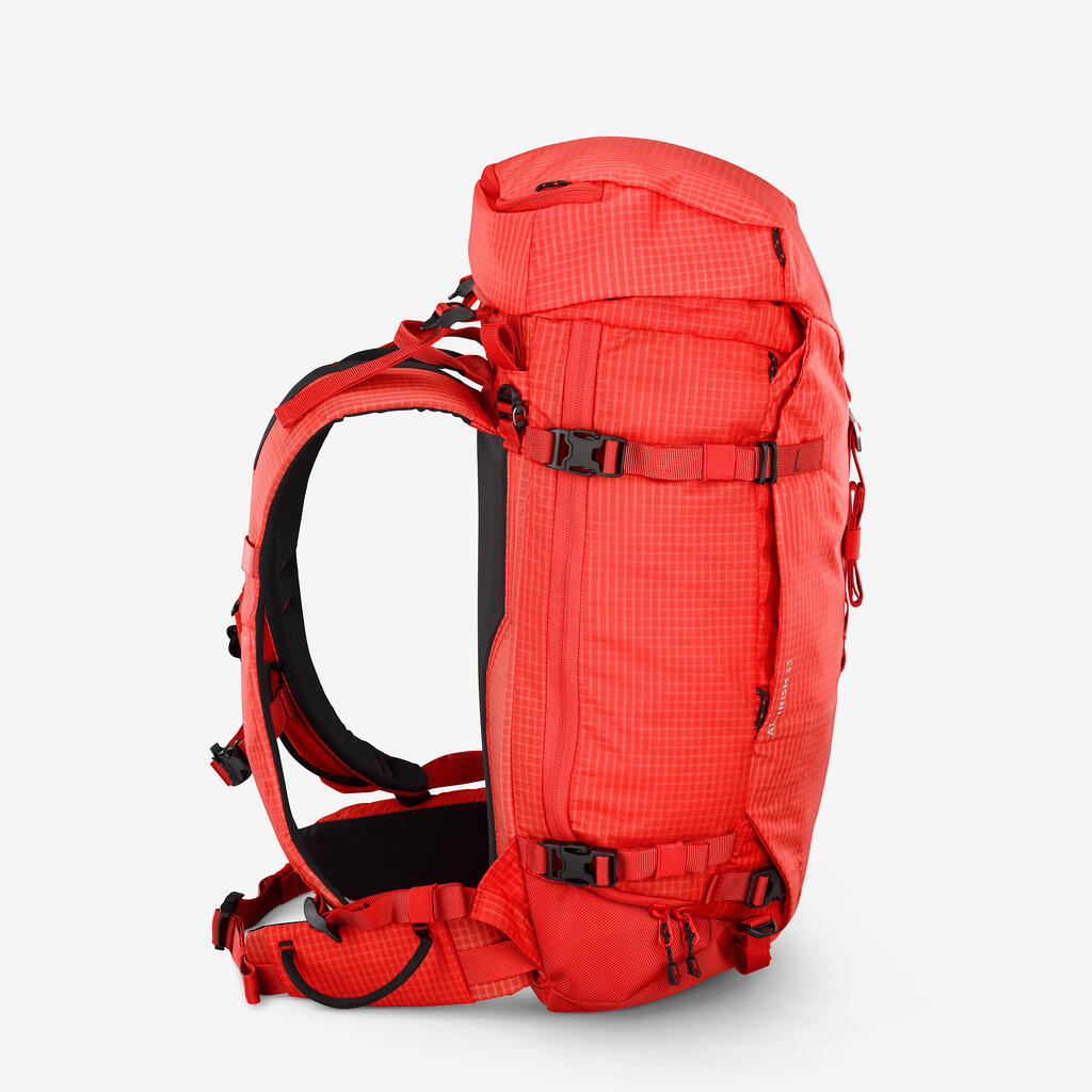 Crveni višenamenski i modularni ranac za planinarenje ALPINISM 33