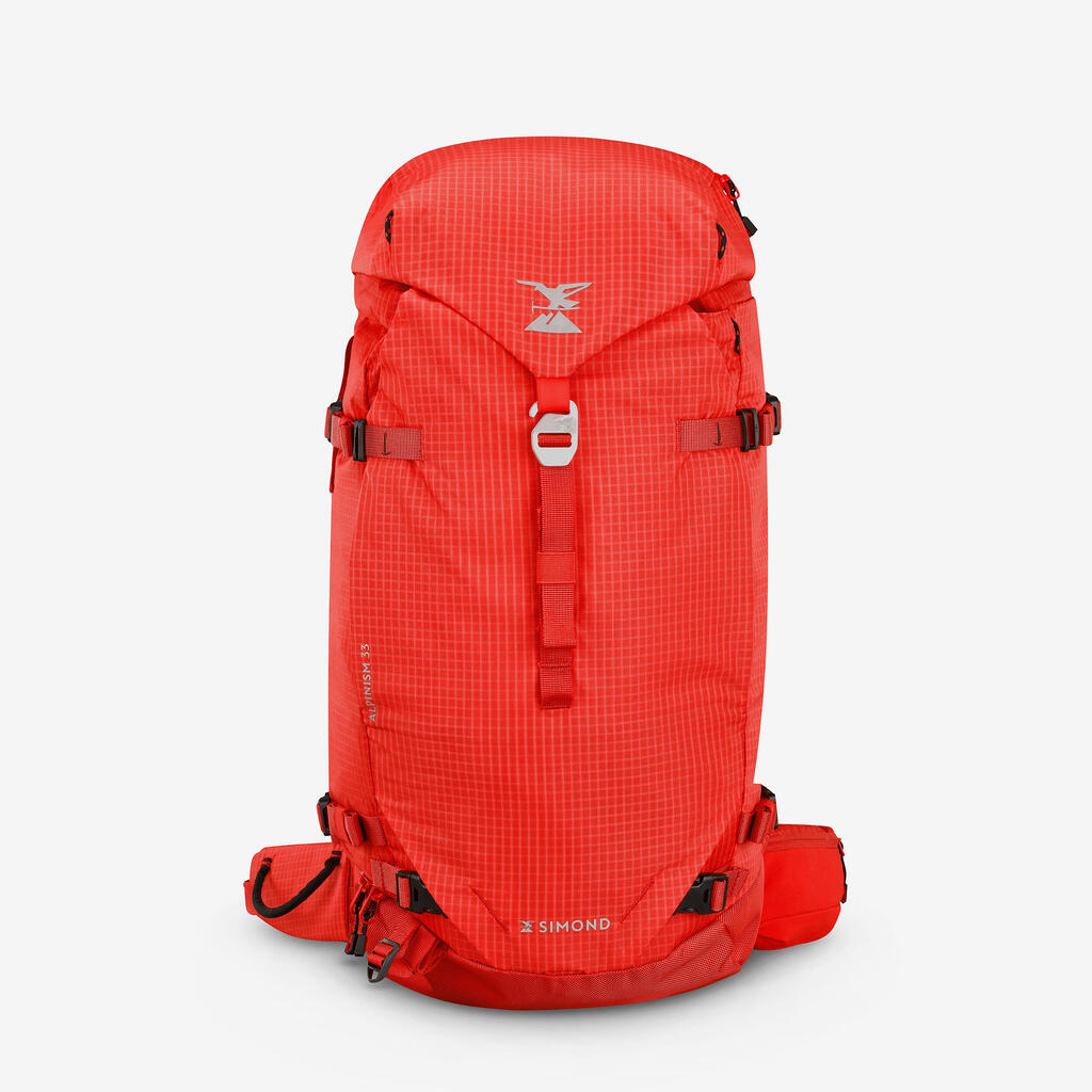 Crveni višenamenski i modularni ranac za planinarenje ALPINISM 33