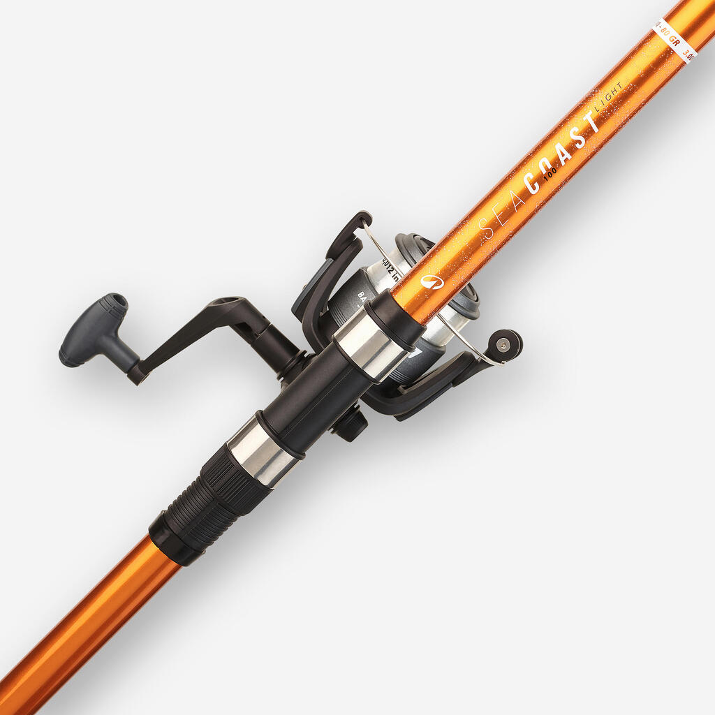 חכת קומבו טלסקופית דגם SEACOAST LIGHT 100 300 להתאמה בלחיצה עבור דיג בים 