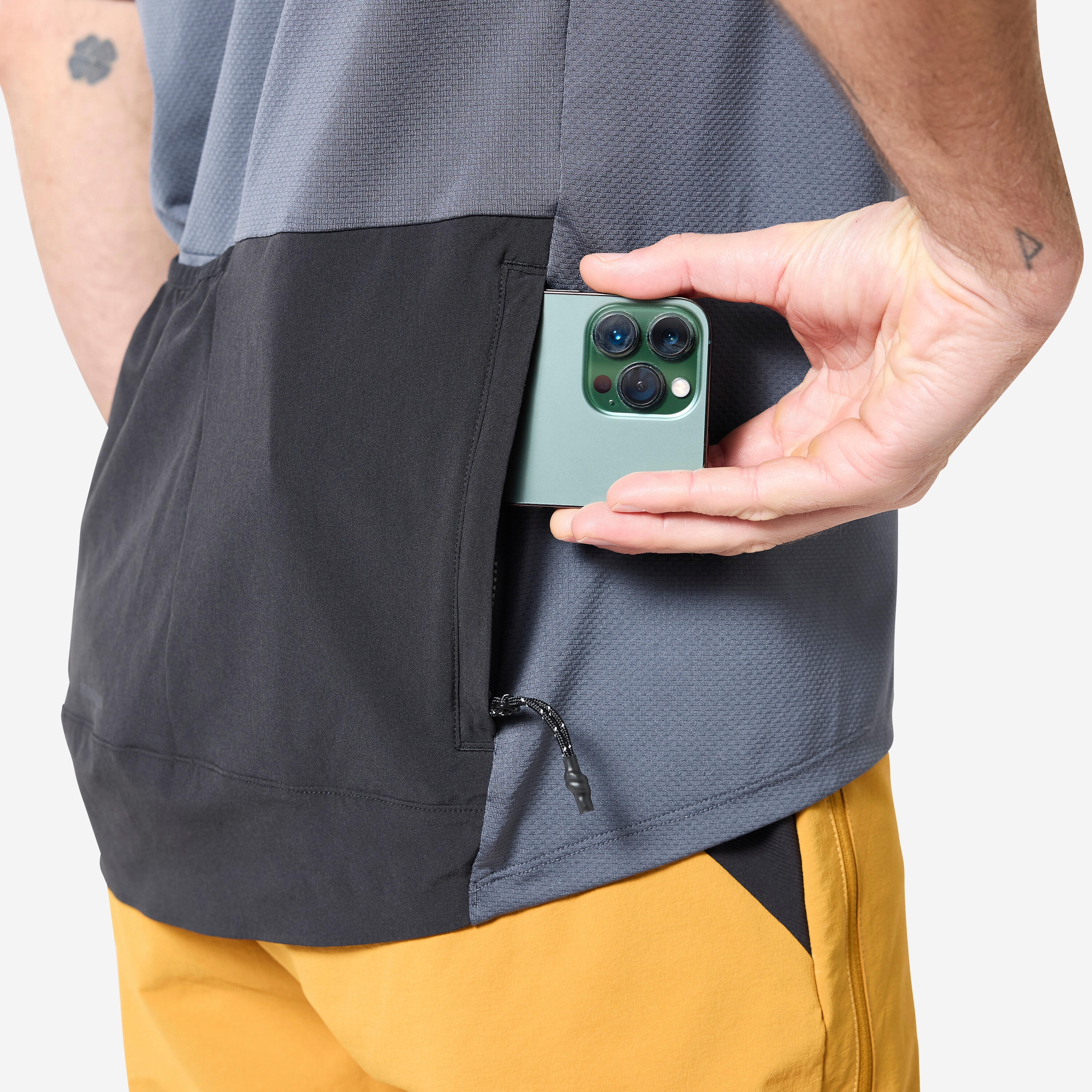 Men's Short-Sleeved Cycling Jersey - Cargo Grey/Black - ROCKRIDER