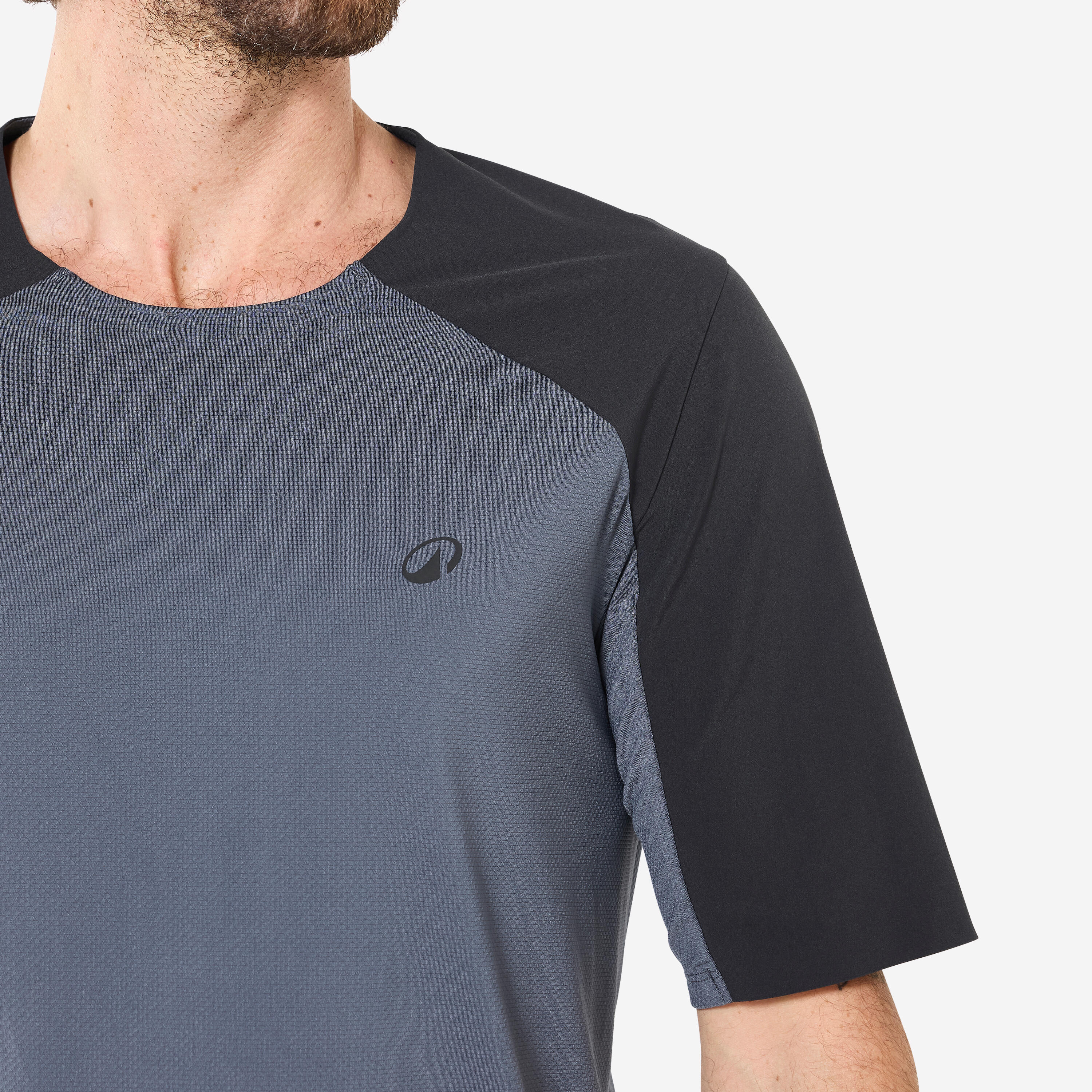 Chandail de vélo à manches courtes homme – cargo gris/noir - ROCKRIDER