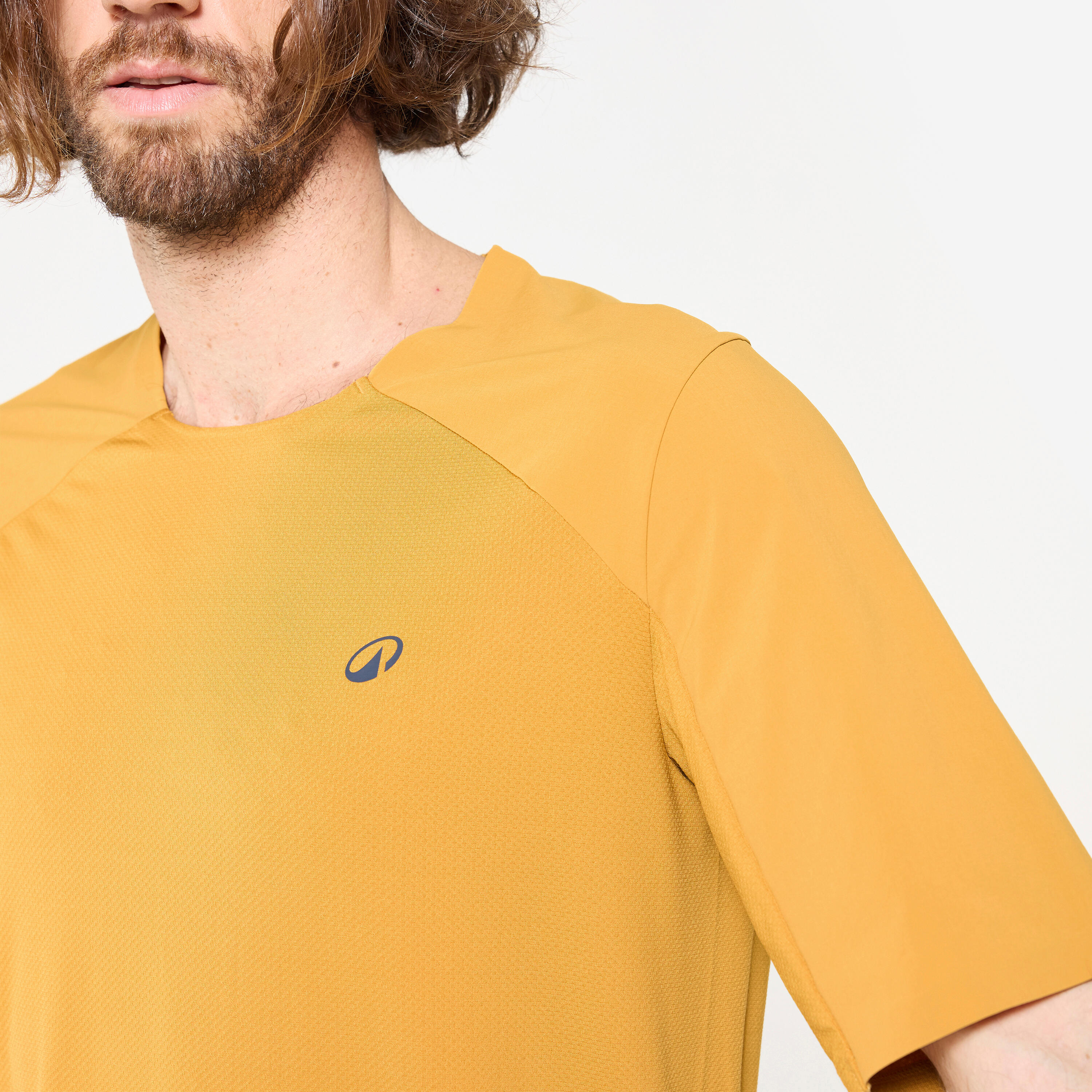 Fietsshirt met korte mouwen cargo shirt heren oker 4/8