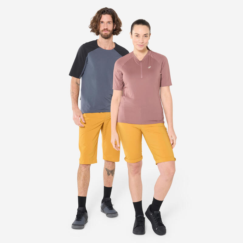 Short vélo unisexe réspirant, Ochre