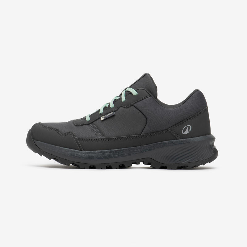 Chaussure de randonnée basse imperméable femme, NH100 gris