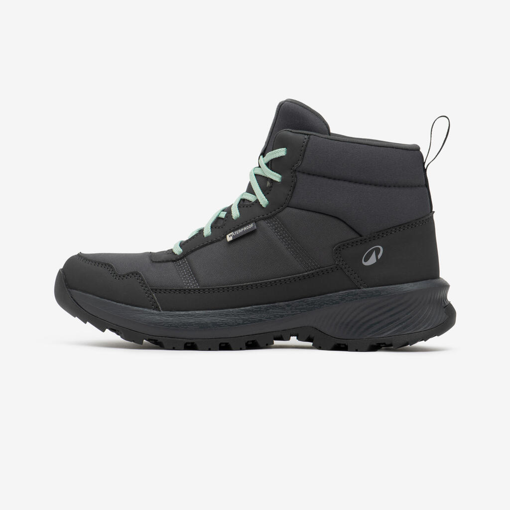 Chaussure de randonnée imperméable mid femme, NH100 Mid WP gris