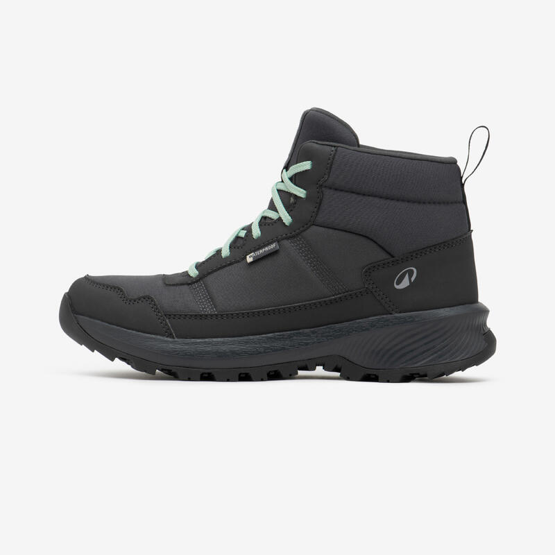 Chaussure de randonnée imperméable mid femme, NH100 Mid WP gris