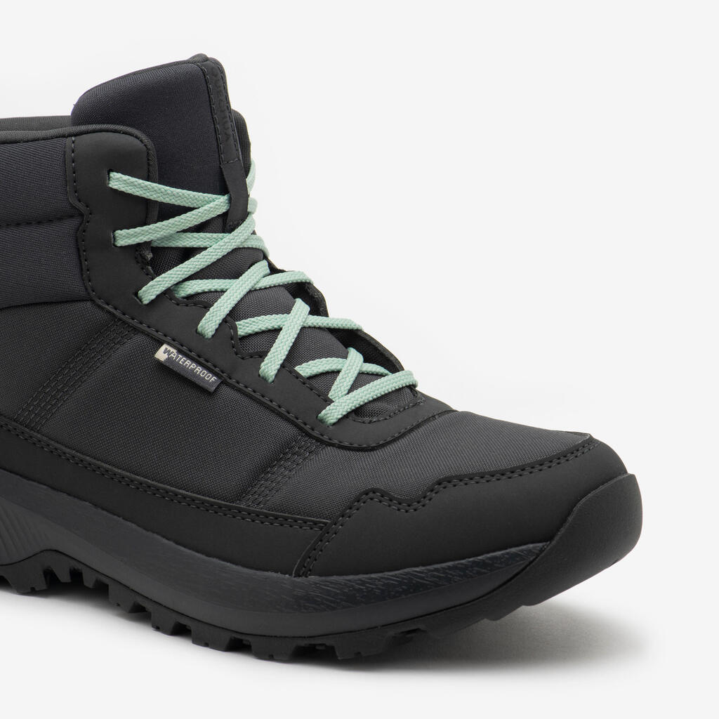 Chaussure de randonnée imperméable mid femme, NH100 Mid WP gris