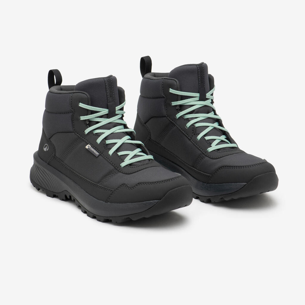 Chaussure de randonnée imperméable mid femme, NH100 Mid WP gris