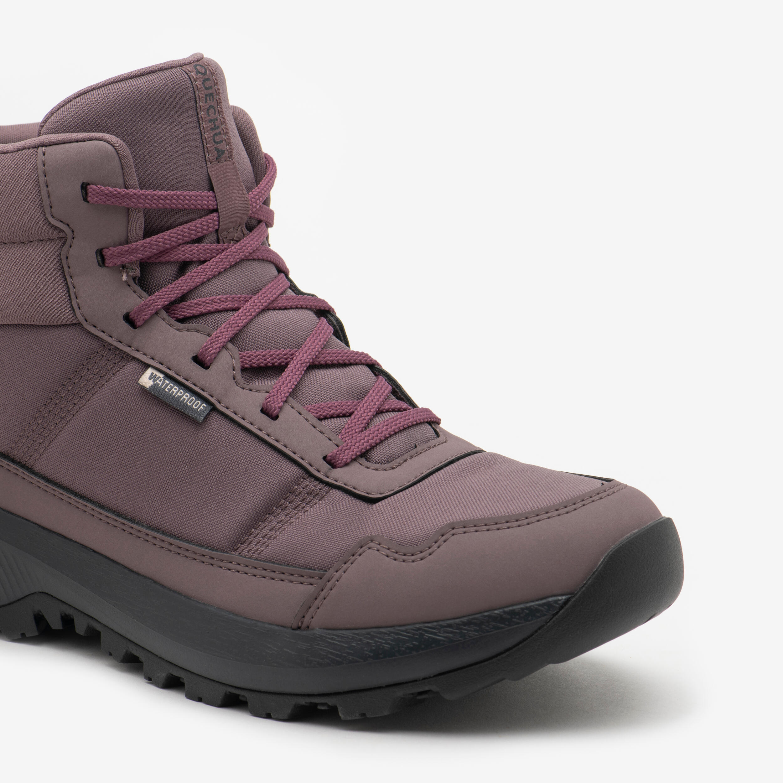 Women’s Waterproof Mid Hiking Boots, NH100 Mid WP - Purple 3/8