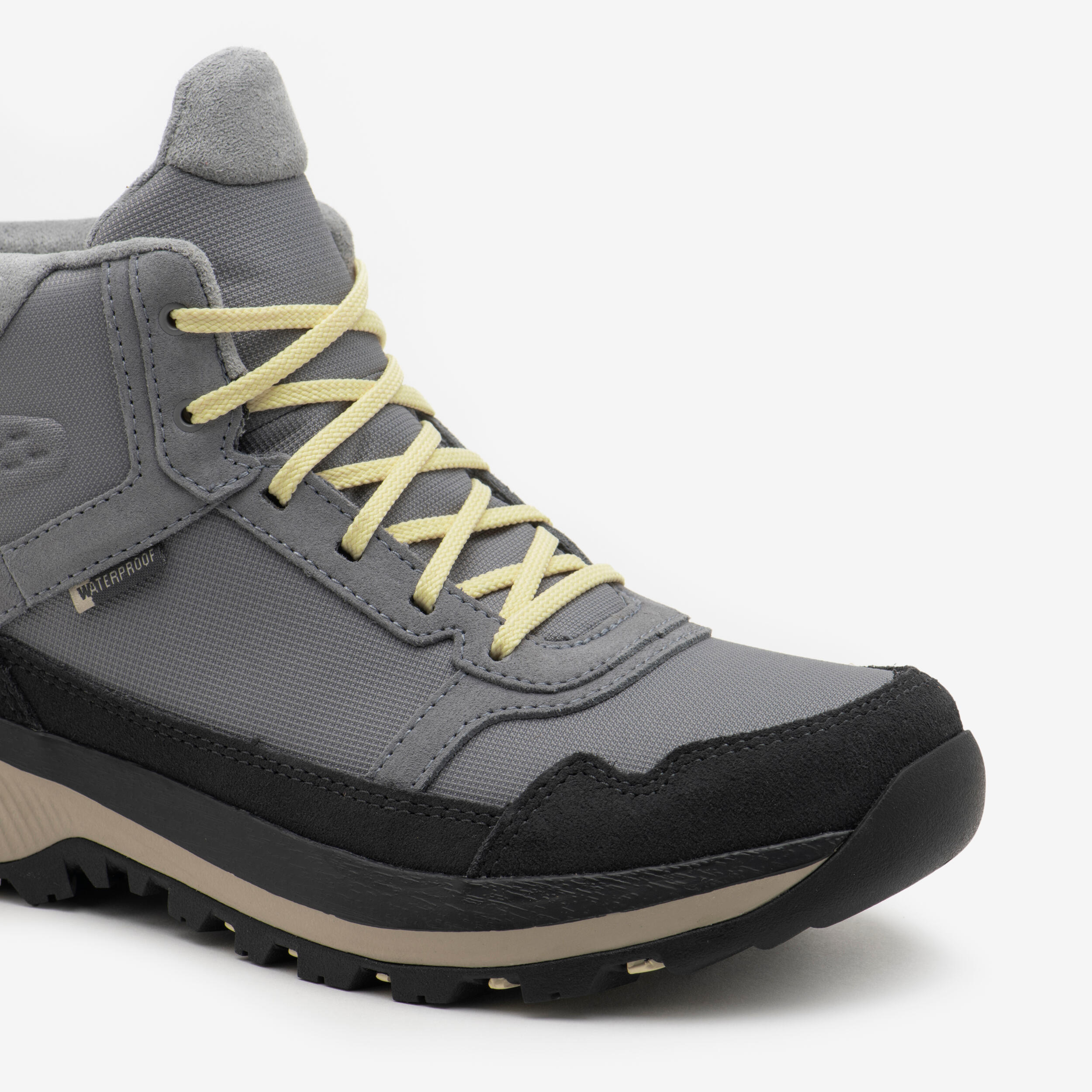 Wanderschuhe Damen halbhoch Leder wasserdicht Wandern - NH500 3/8