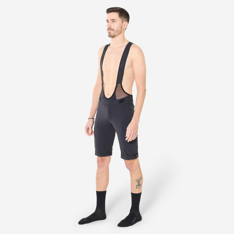 Colanți tip șort termic MTB Tactic Stabilitate Negru Bărbați