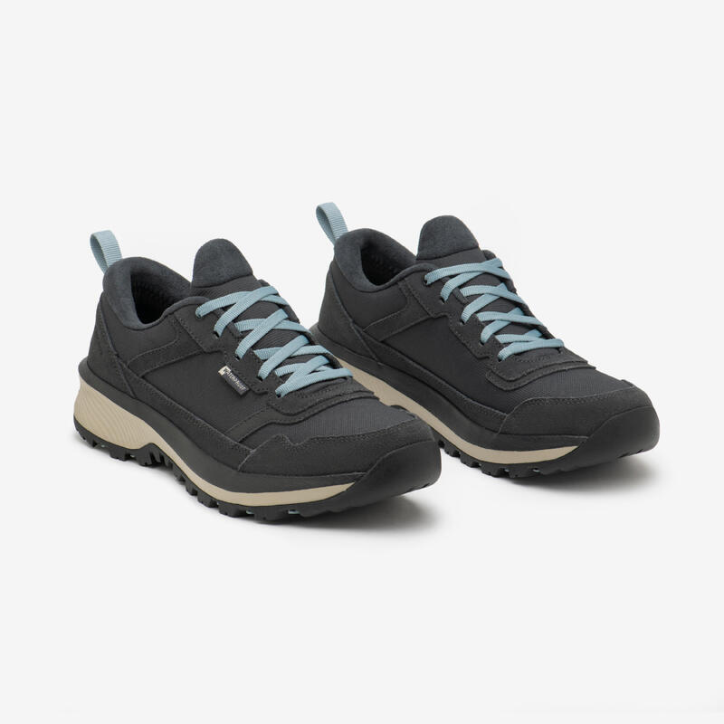 Chaussure de randonnée cuir femme, NH500 basse gris