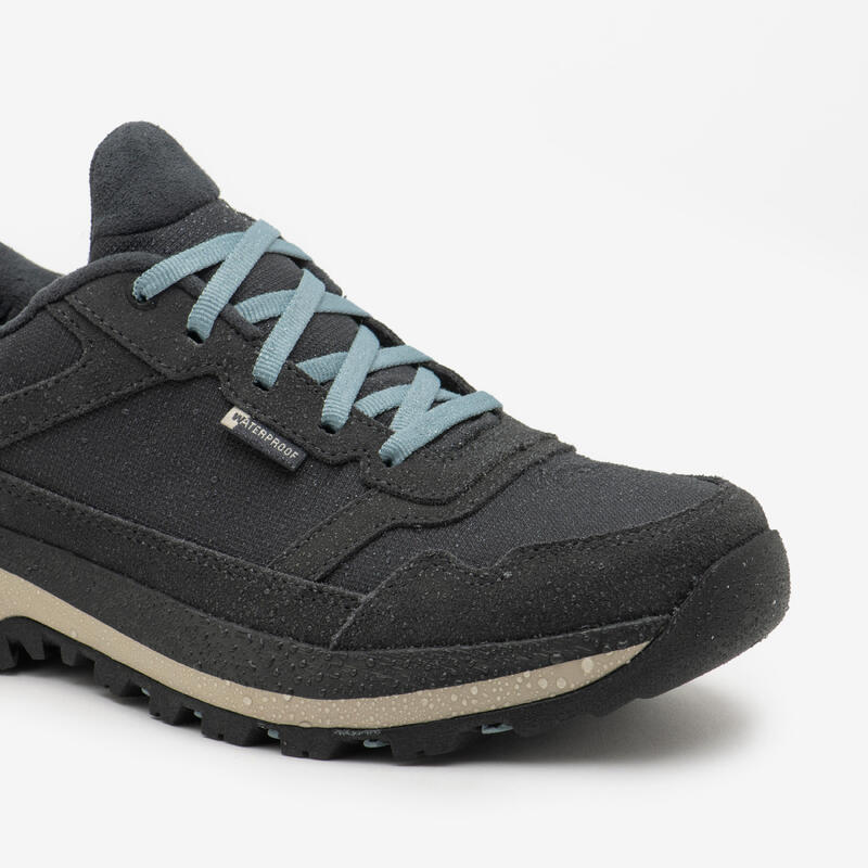 Chaussure de randonnée cuir femme, NH500 basse gris