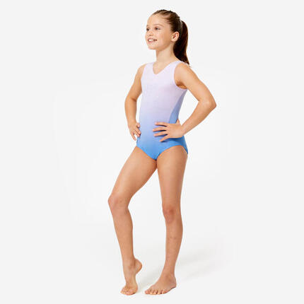 Justaucorps de gymnastique sans manches fille, mauve