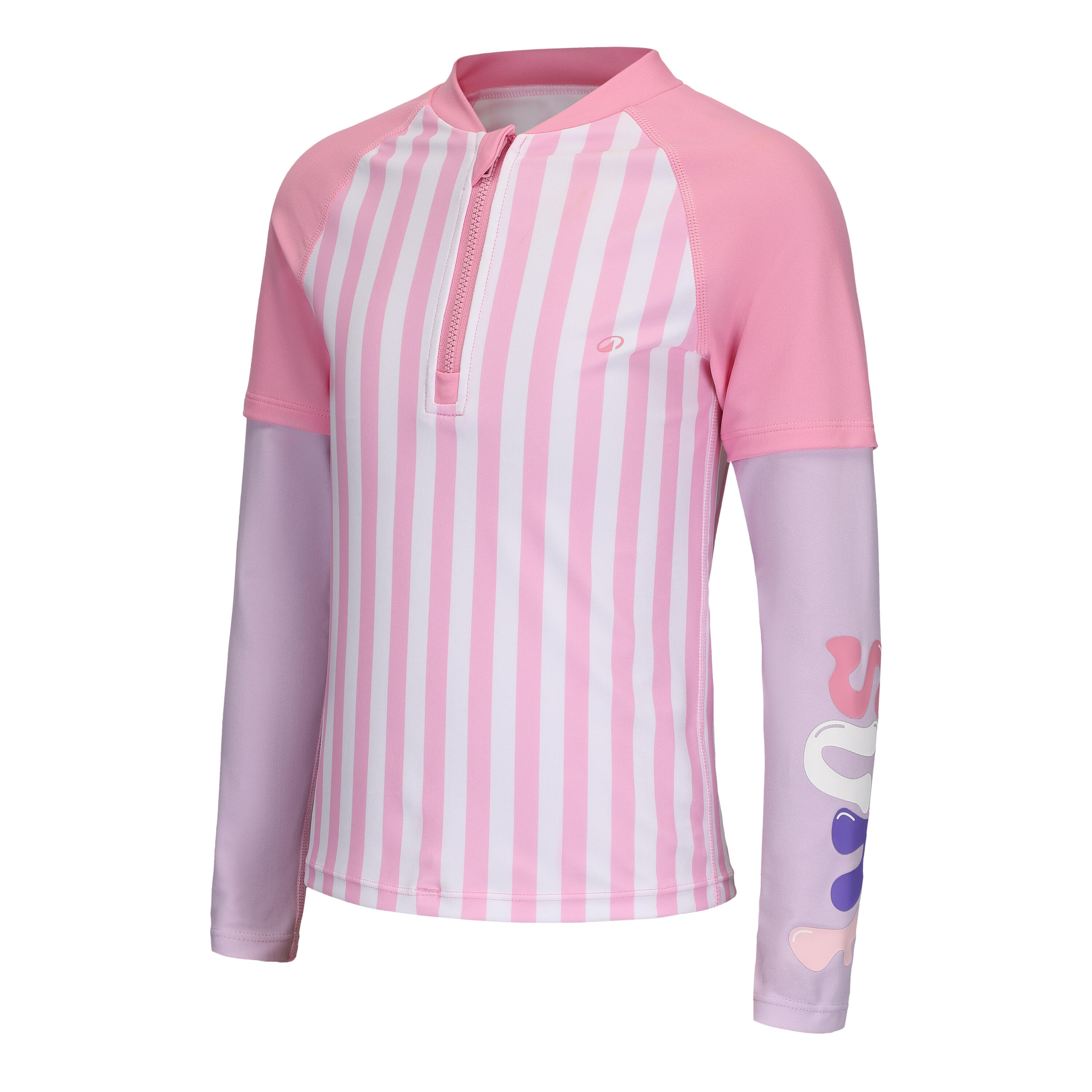 Surfing junior uv protection 500 half zip  STRIP PINK