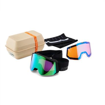 Skibrille - 100% Snowcraft Schwarz/Grün Erwachsene