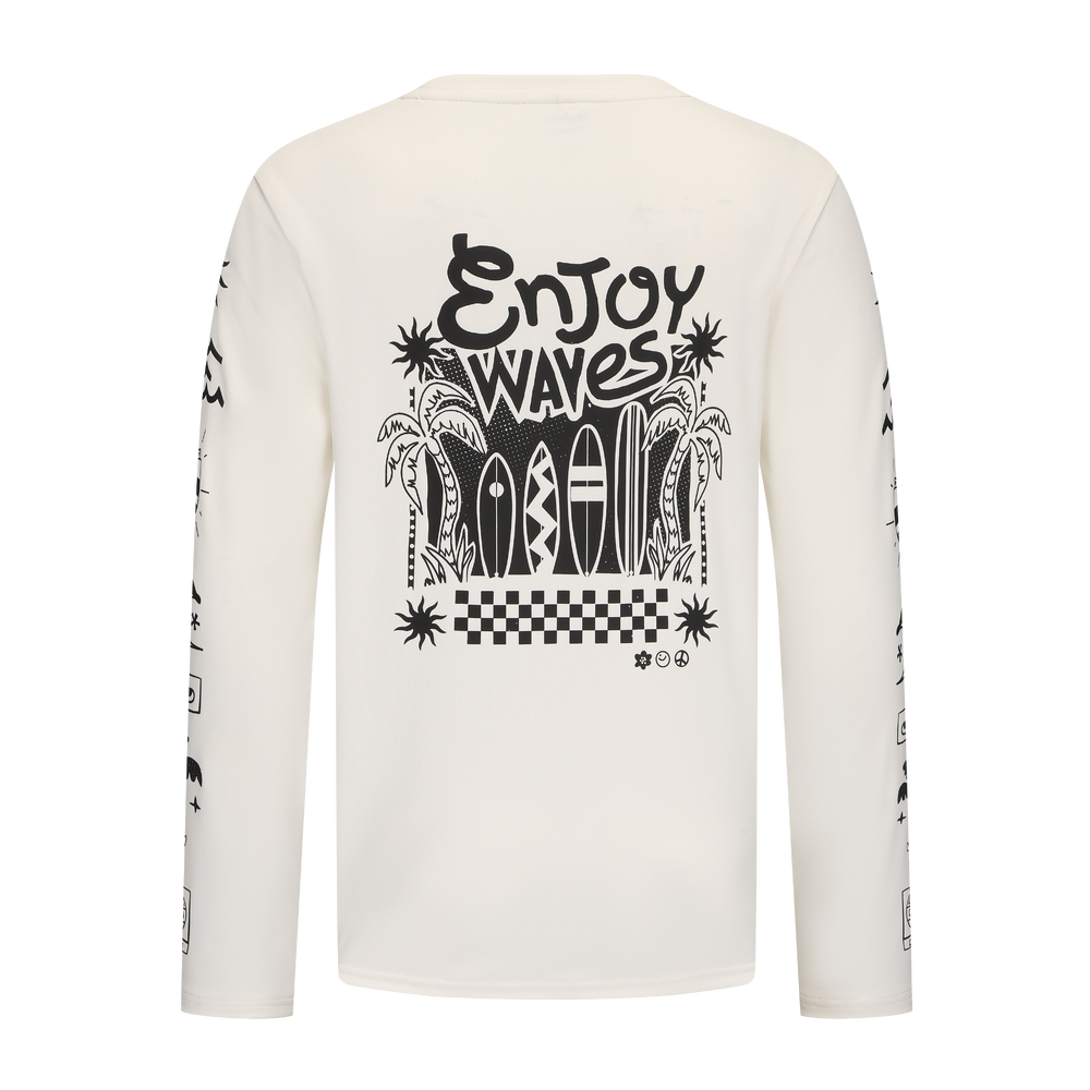 UV-Shirt Surfen Kinder langarm - 100 Quiver weiß