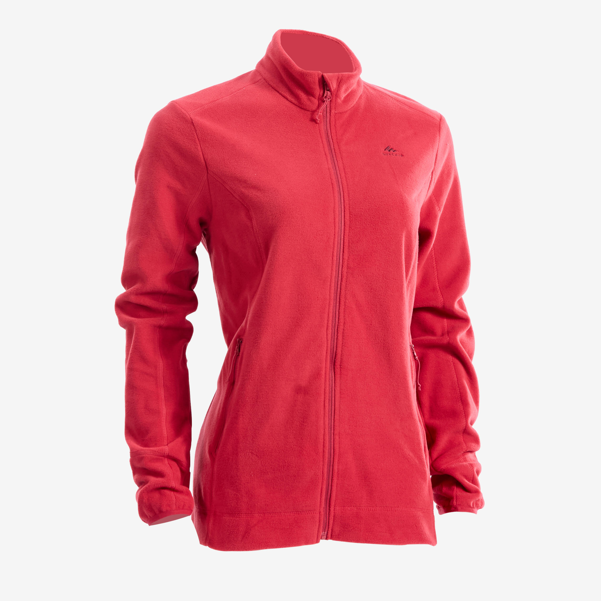 Women’s mountain hiking fleece jacket, MH100 - Red
