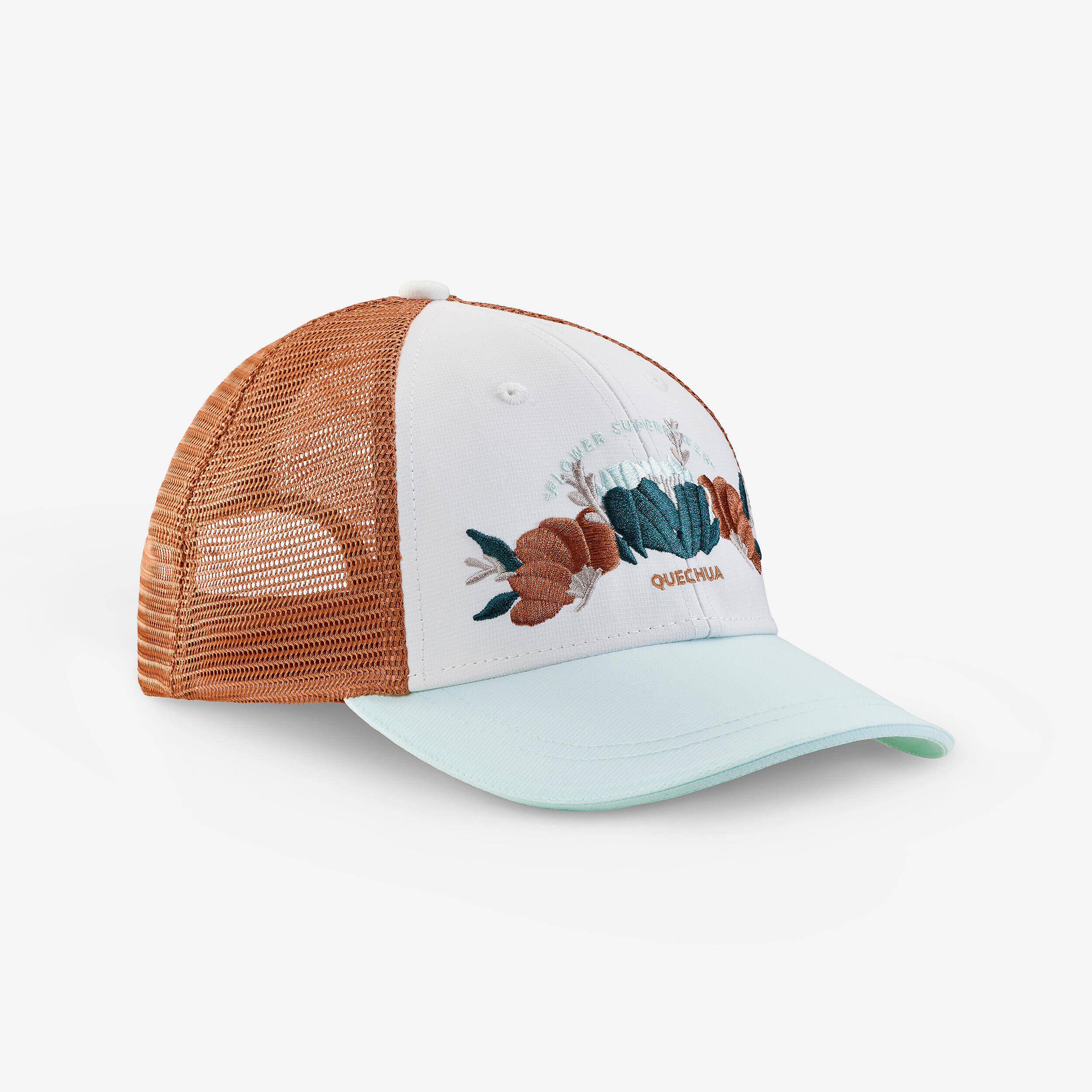 Kids’ Trucker hiking cap MH500, 7-15 years - White -  2
