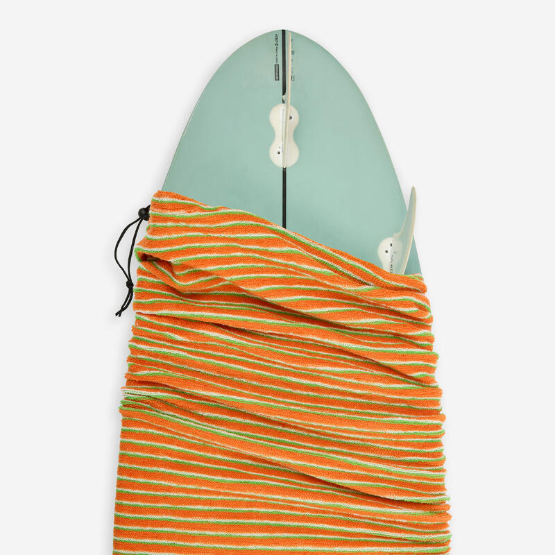 Husă placă surf 6'0 tip șosetă Shortboard Portocaliu-Verde