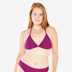 Haut de maillot triangle texturé surf Femme - Mae violet