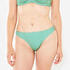 Women’s surfing bikini bottoms striped briefs - Nina green and white
