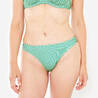 Women’s surfing bikini bottoms striped briefs - Nina green and white