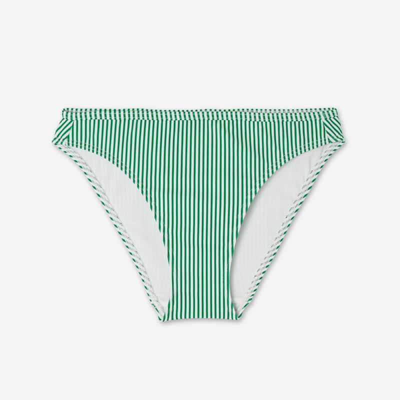 Kadın Standart Kesim Bikini Altı - Yeşil/Beyaz - Çizgili - NINA