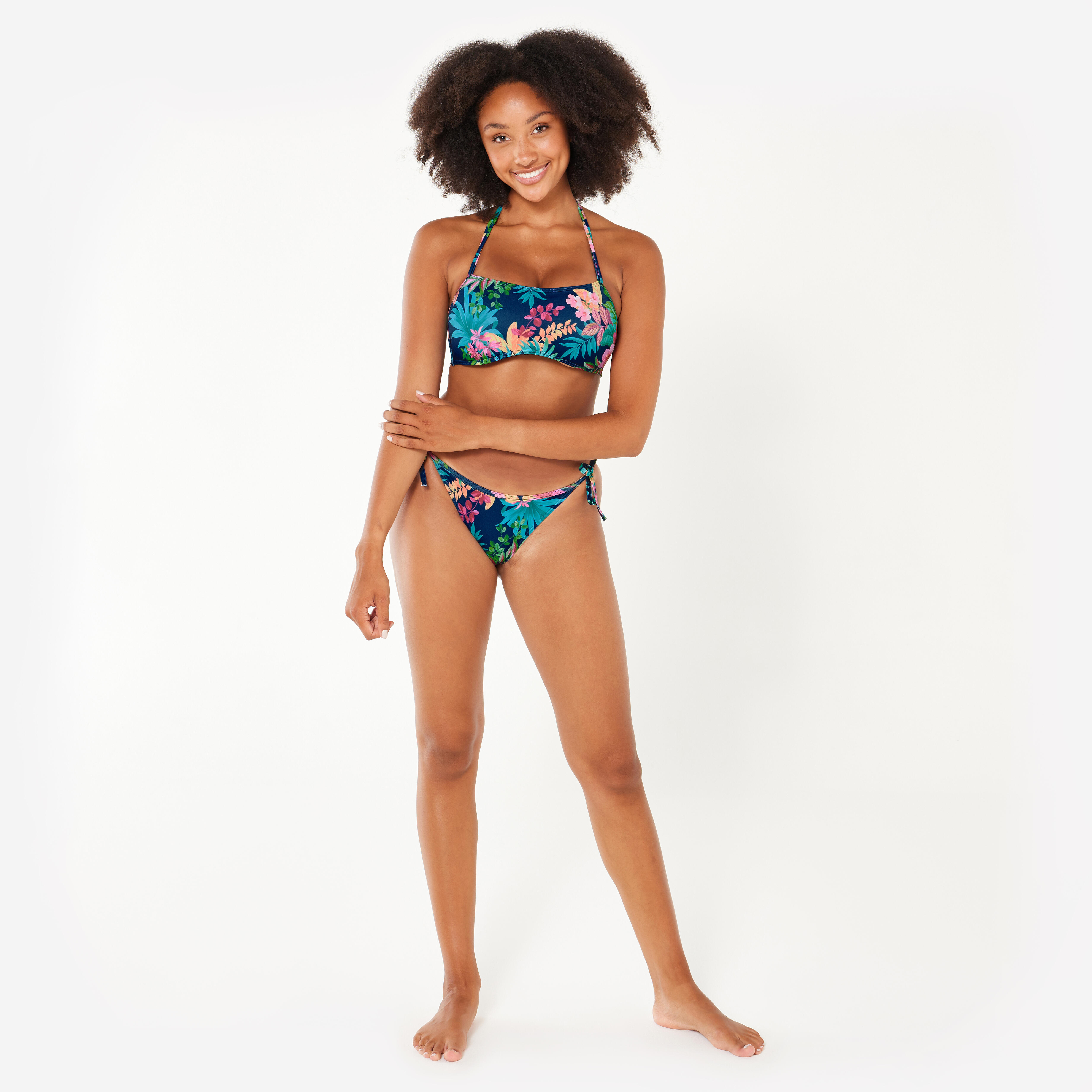 Women's bandeau surf swimsuit top - Laura borabora blue