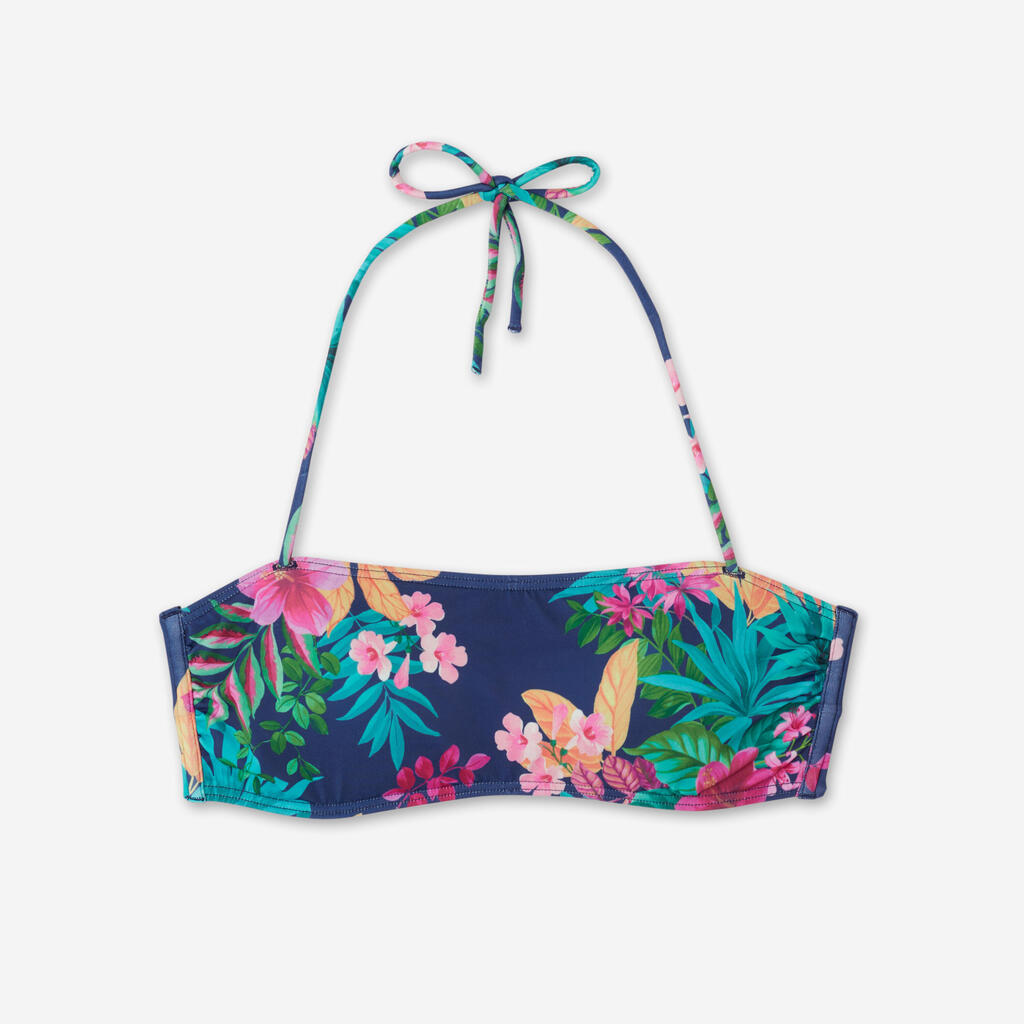 Haut de maillot de bain bandeau surf Femme - Laura borabora bleu