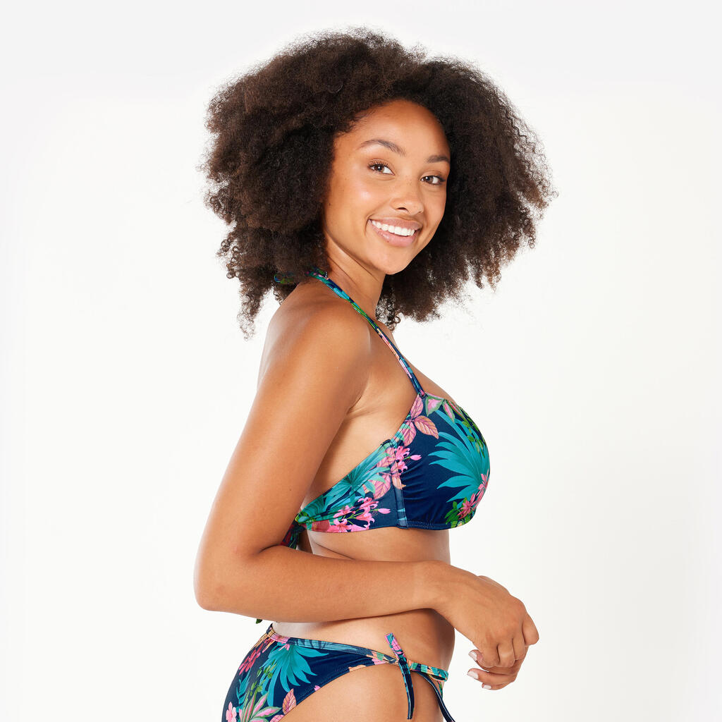 Haut de maillot de bain bandeau surf Femme - Laura borabora bleu