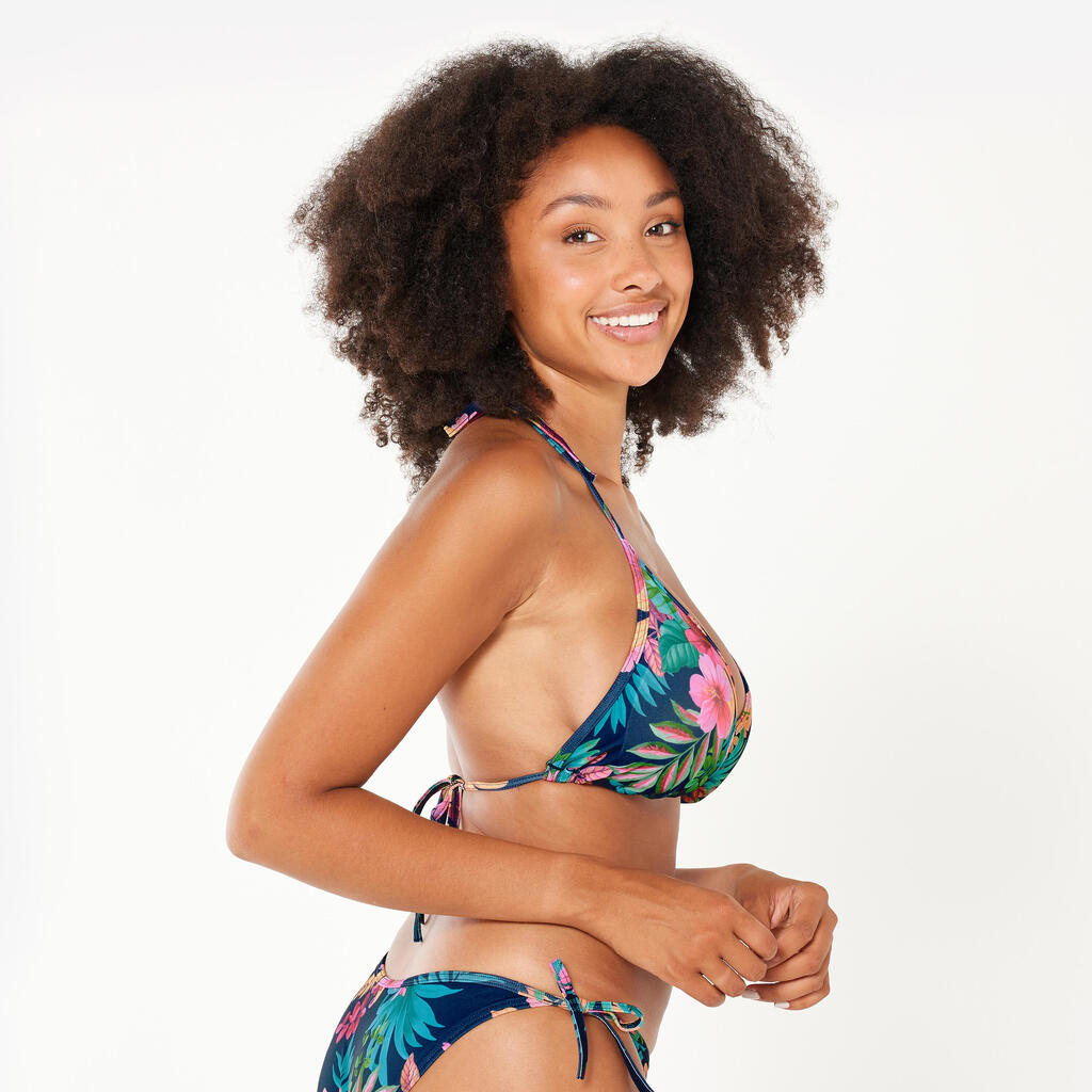 Women’s surfing triangle bikini top - Mae borabora blue