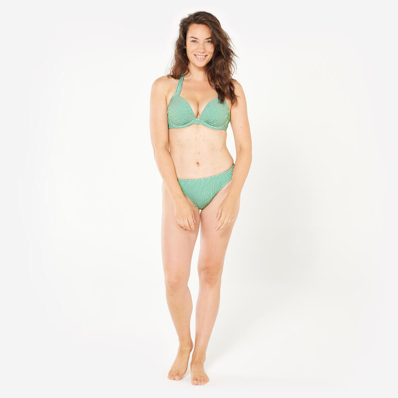 Kadın Push Up Bikini Üstü - Yeşil/Beyaz - Çizgili - ELENA