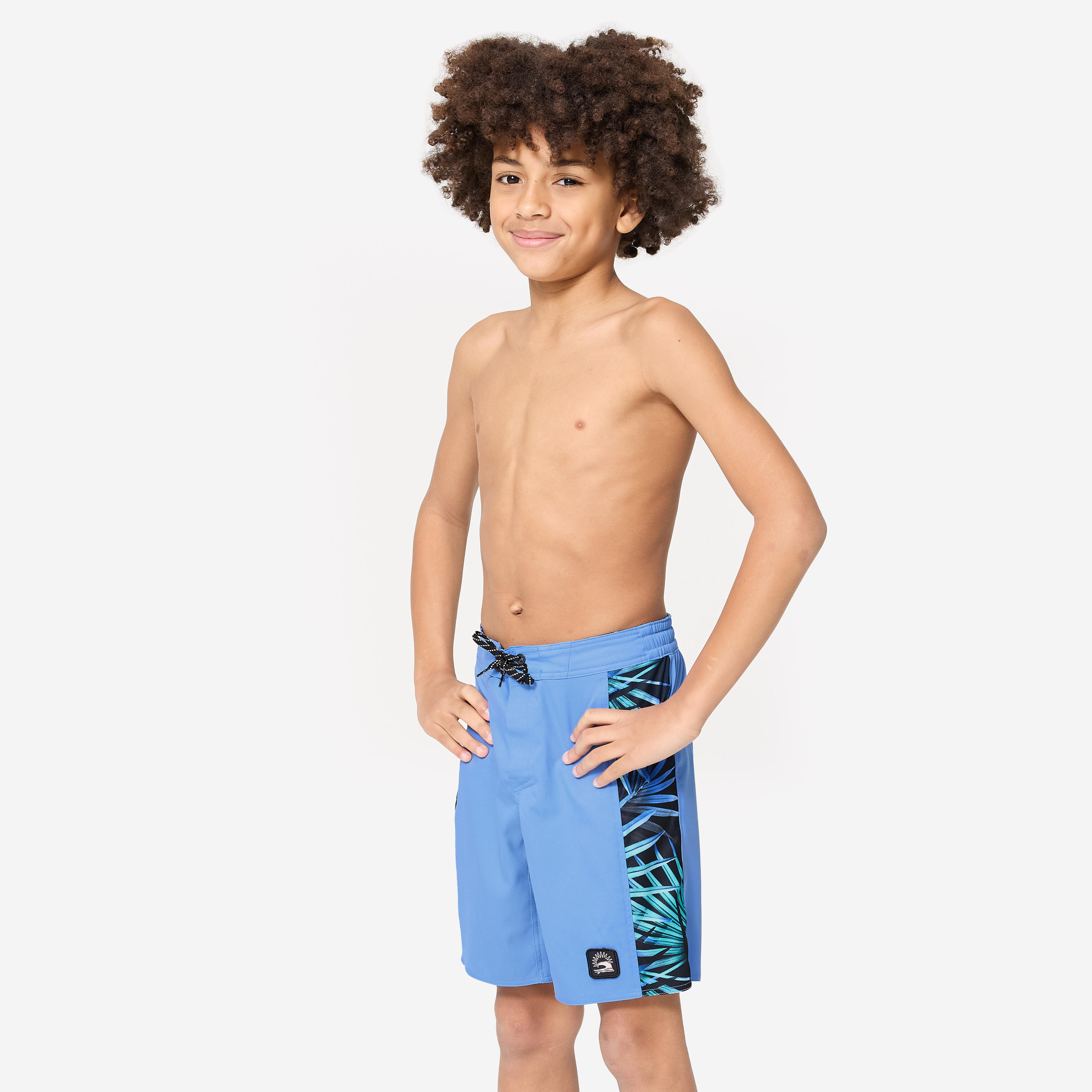 DECATHLON Chlapčenské boardové šortky 900 Band modré 8-9 r (131-140 cm) · záber 3