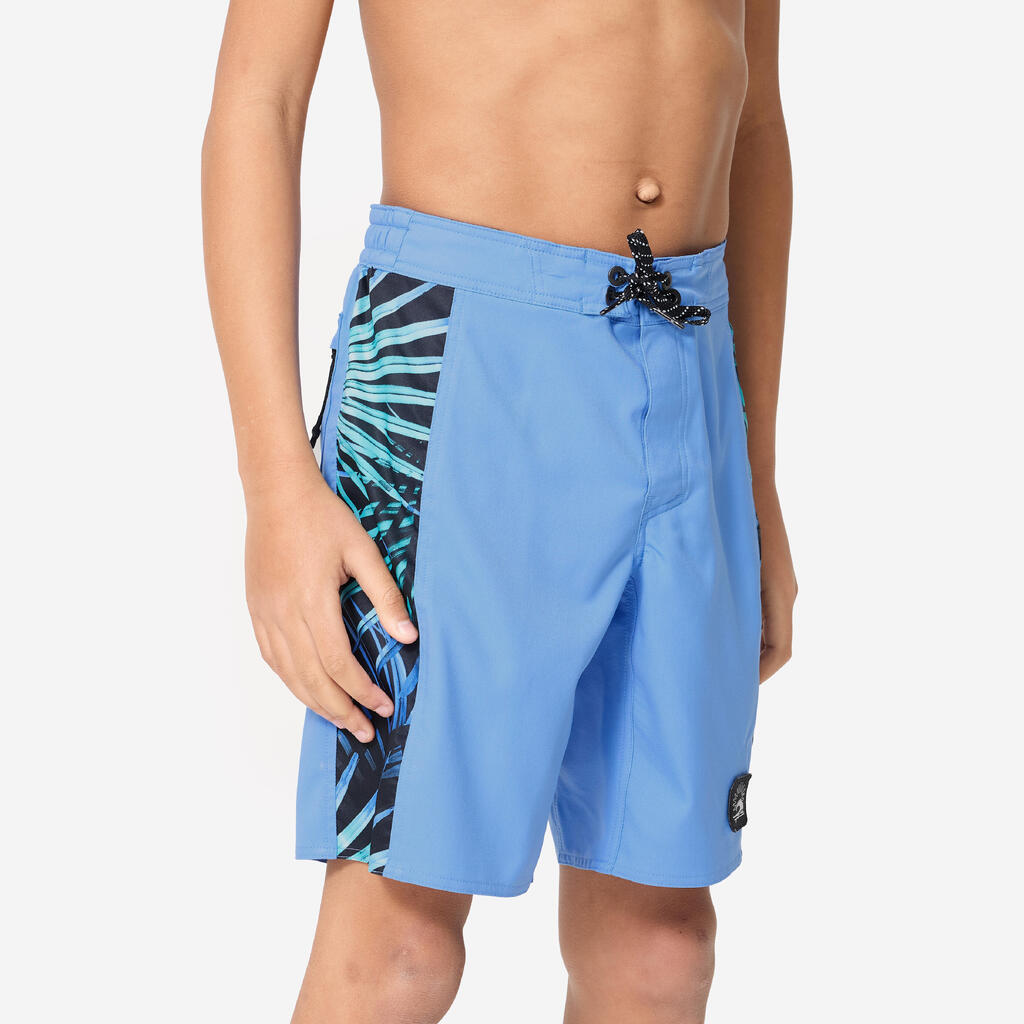 Boardshorts Surfen Jungen 900 Band blau