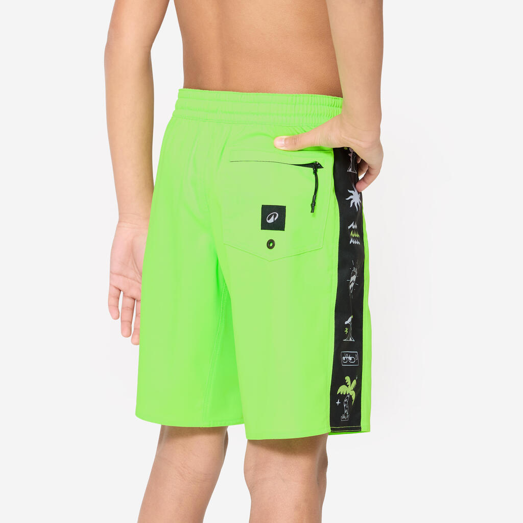 Boardshort surf Garçon - 900 Band vert