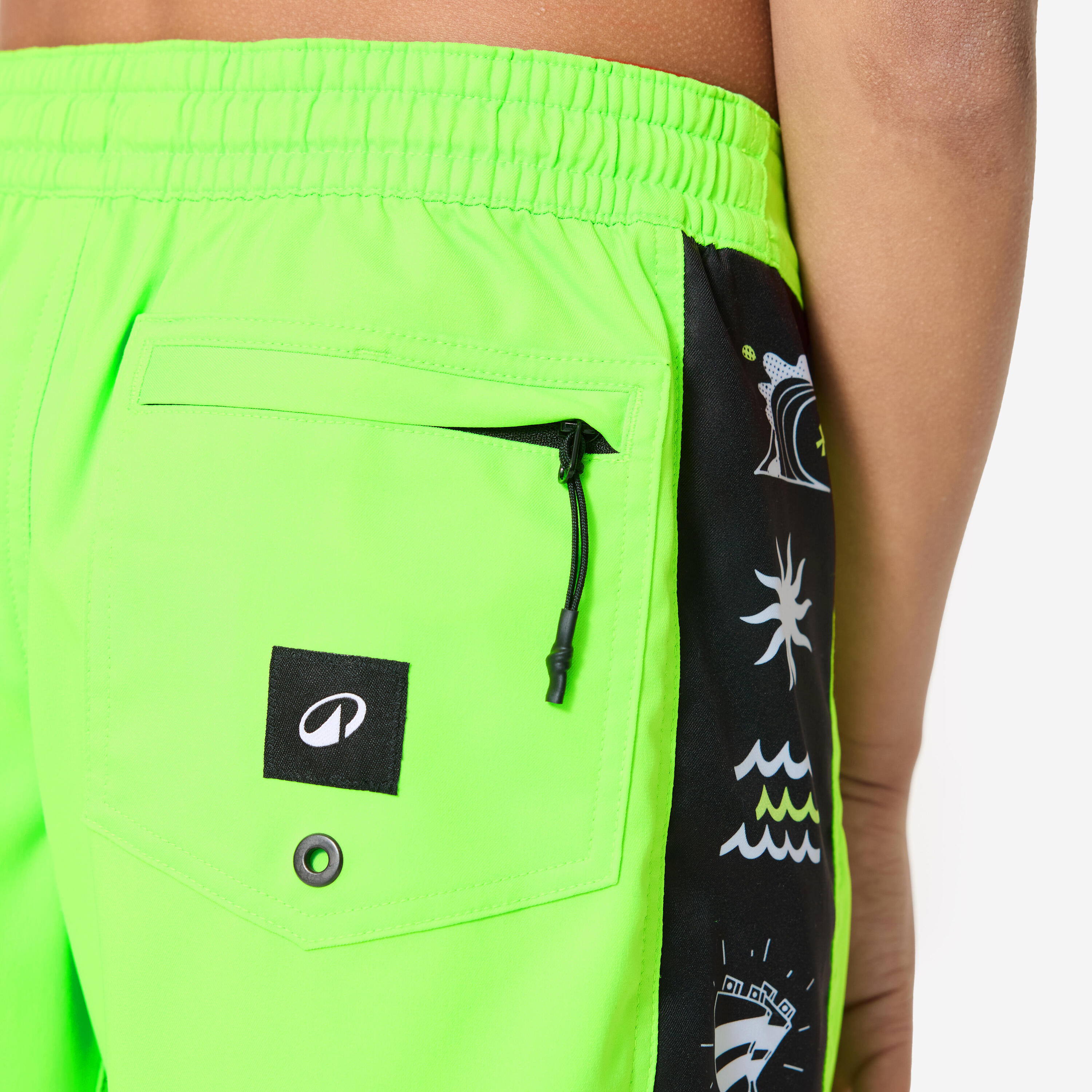 Boardshort voor surfen jongens 900 Band groen 5/5