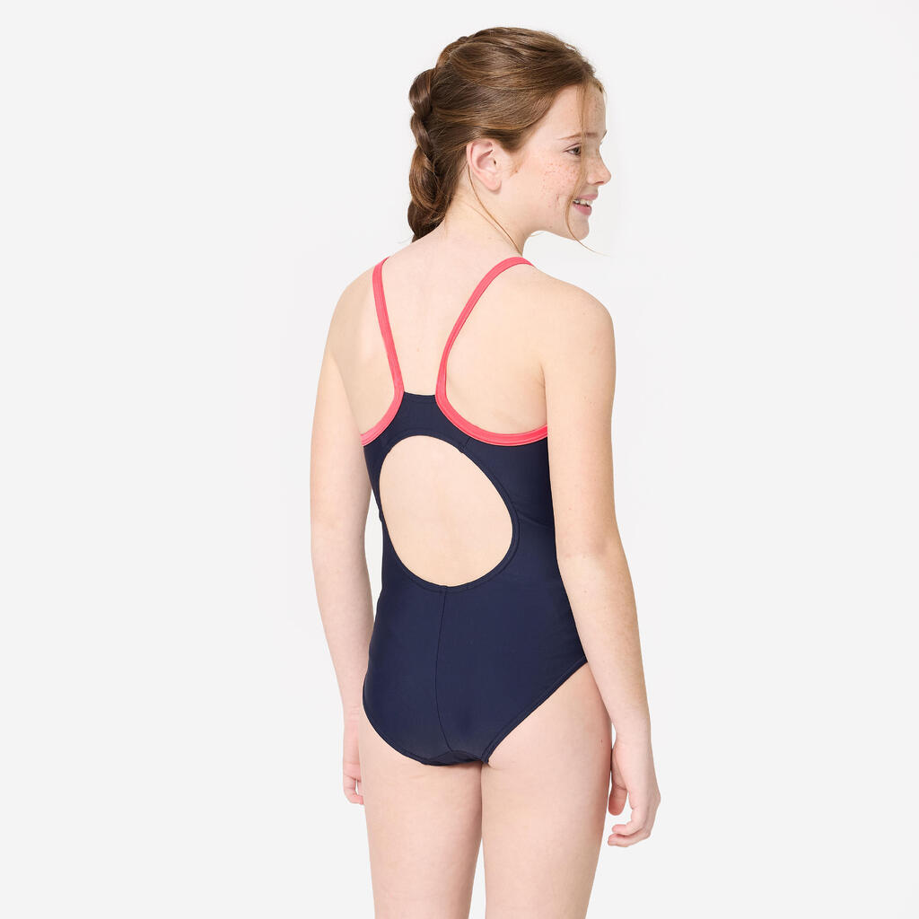 Koralno modre dekliške enodelne kopalke SPEEDO